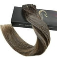 thumbnail image 3 of Extensions de Cheveux Humains à Clip Remy Brun Chocolat à Caramel Blond Balayage 7 Pcs 120g 14 Pouces, 3 of 5