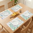 thumbnail image 3 of Farmhouse Placemats Set of 6 Linen Placemats for Dining Table Decor Indoor Outdoor Washable Floral Kitchen Table Mat Floral 17.7*11.8inch, 3 of 6