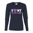 thumbnail image 2 of I Love My Boyfriend Tie Dye Pop Culture Womens Graphic Long Sleeve T-Shirt, Navy, 2XL, 2 of 3