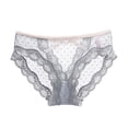 thumbnail image 1 of Gibobby Panty Microfibra con Encaje Calzoncillos de encaje para mujer Bragas sexis de cintura ahuecadas Bragas de amor(Gris， L), 1 of 4