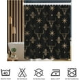 thumbnail image 3 of Western Bull Skull Shower Curtain Boho Cow Longhorn Skull Head Cactus Bohemian Black and Gold Shower Curtain with Hooks 72x72 Inch Waterproof Polyester Bathroom Curtain (Black Gold Bull Skull), 3 of 6