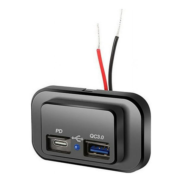 USB + PD de Cargador de Coche 12V/24V Salida de Divisor de Carga USB Adaptador de Corriente para Motocicleta -Truck ATV Boat Car RV