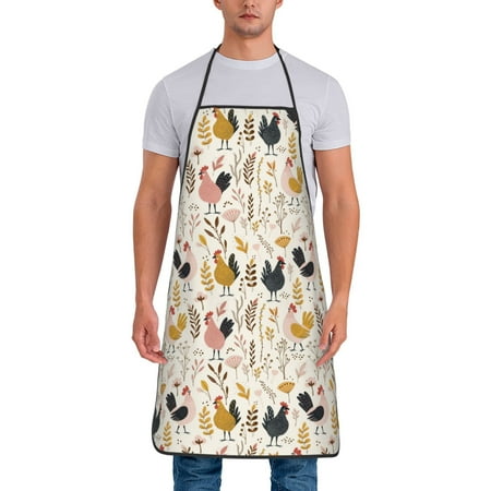 

Gaeub Cartoon Chickens Print Apron for Men and Women Waterproof Apron for Cooking Dishwashing Lab Butcher Dog Grooming