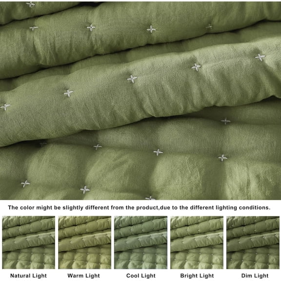 Green California Cal King Size Quilt Bedding Sets with Pillow Shams