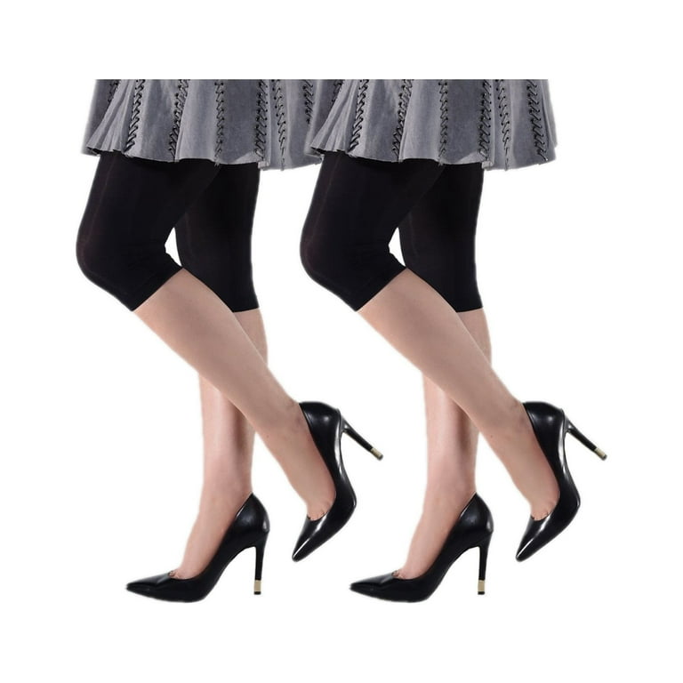 On The Go Women's Opaque Black Capri Tights - Walmart.com