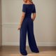 thumbnail image 3 of Pantalones anchos de mujer, traje de dos piezas: cintura elástica, cordón, diseño estampado, mezcla de lino ligero, conjunto de top y pantalón, tallas S-XXL., 3 of 6