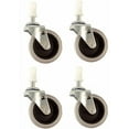 thumbnail image 1 of 4" Cart Replacement Stem Caster Set - Rubber Wheel, 1 of 4