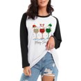 thumbnail image 3 of Anbech Cute Christmas Sweatshirt Women's Long Sleeve Raglan Pullover Graphic Letter Xmas Color Stitching Tee Shirts, 3 of 5