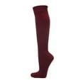 thumbnail image 3 of Couver Unisex Solid Youth / Kids Knee High Sports Athletic Baseball Softball Socks, Maroon, Small, 1 Pair, 3 of 7