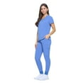 thumbnail image 2 of ACTIVE UNIFORMS Womens Essential Cool Stretch Jogger Scrub Set (Ceil Blue, XX-Large), 2 of 6