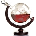 thumbnail image 2 of Juego de decantador de whisky con soporte de madera para vasos y mapa del mundo: regalos para hombres y mujeres: botella de vidrio para ginebra, ron, whisky, licor, bourbon, vodka y brandy, 2 of 7