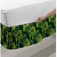 thumbnail image 2 of Botany Bed Skirt, Rhythmic Abstract Yarrow Helichrysum Pattern, Elastic Bedskirt Dust Ruffle Wrap Around for Bedding Decor, 4 Sizes, Hunter Green Yellow, by Ambesonne, 2 of 2