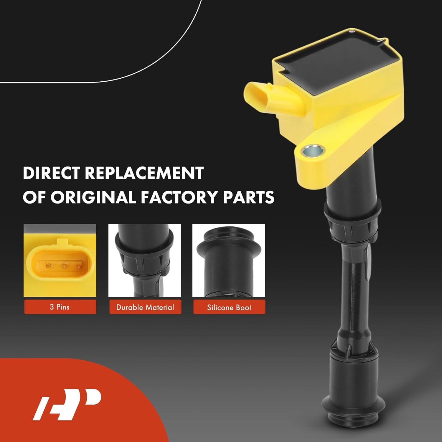 A-Premium (Yellow) Set of 8 Ignition Coil Pack and Iridium Spark Plugs Compatible with Ford Escape 2017-2019, Fusion 2014-2020, 1.5L