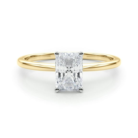 0.91 ct. Lab Grown Radiant Cut Diamond with a 14K Yellow Gold Solitaire Setting