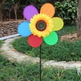 thumbnail image 3 of MINI-FACTORY 2Pcs Sunflower Wind Spinner Rainbow Nylon Wind Spinner Decoration for Yard Garden Outdoor, 3 of 3