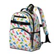 thumbnail image 2 of White Colorful Tiny Dinosaurs Pattern Cute School Backpack Bag for School with Padded Back and Adjustable Shoulder Straps 15.25"x11.5"x5.25", 2 of 5