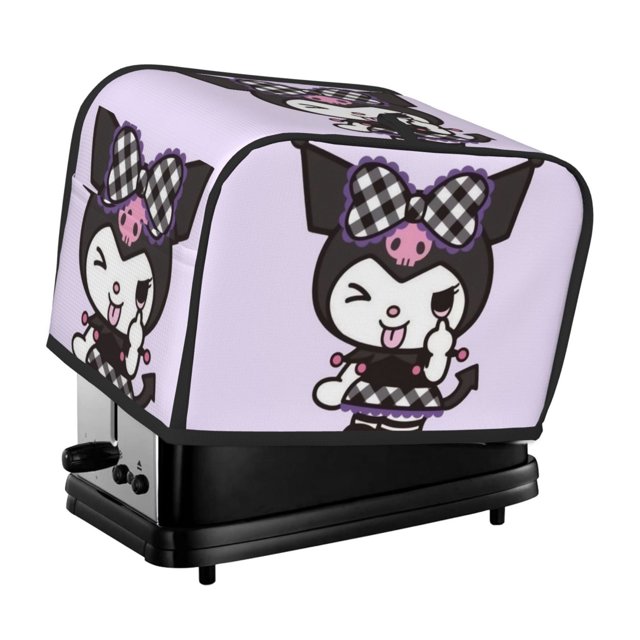 Funda para tostadora Kuromi de 2 rebanadas, funda protectora contra el polvo y las huellas dactilares, de poliéster, fundas para pequeños electrodomésticos de cocina