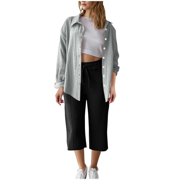 AHTJRT Women's Two Piece Pajama Set Short Sleeve Flounce Tshirt Tops and Shorts Set Soft Comfy 2 Piece Lounge Sleepwear Set Gray S