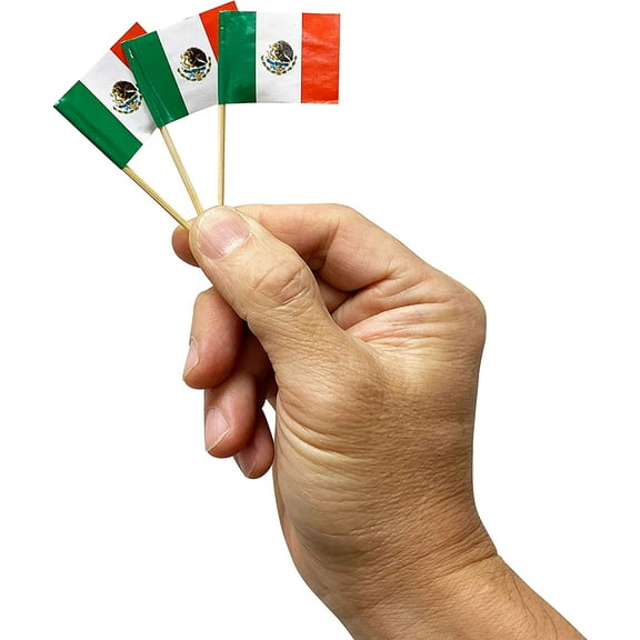 Mexican Flag Toothpicks, 2.5 Inch - 2 packs of 144 each (288 pcs total), Mexico Flag Picks for Sandwiches, Appetizers, Cocktails, and More!