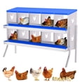 thumbnail image 2 of EuKer 10-Holes Chicken Nesting Box with Bracket, Heavy-Duty Metal Laying Boxes for Backyard, Farms, Chicken Coop, Blue, 2 of 7