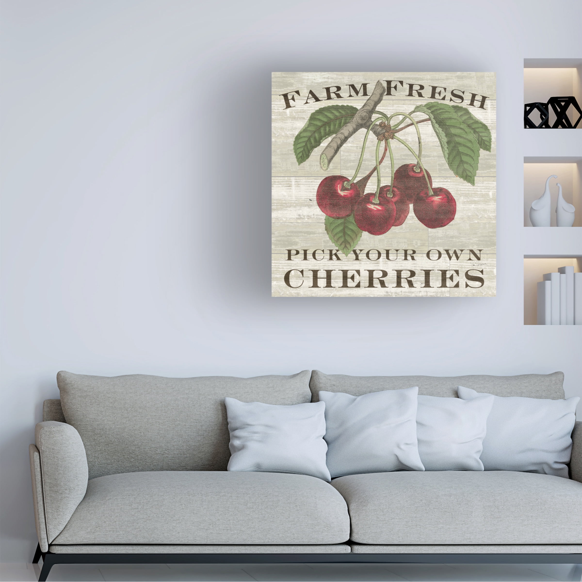 Trademark Fine Art 'Farm Fresh Cherries Square' Canvas Art by Sue Schlabach