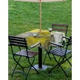 thumbnail image 4 of Lsrtoss Outdoor Tablecloth with Umbrella Hole & Zipper, Yellow Grey Square Tablecloth 54x54 Inch, Modern Oil Painted Abstract Art Aesthetics Patio Table Cover Waterproof Table Cloth for Picnic/Party, 4 of 7
