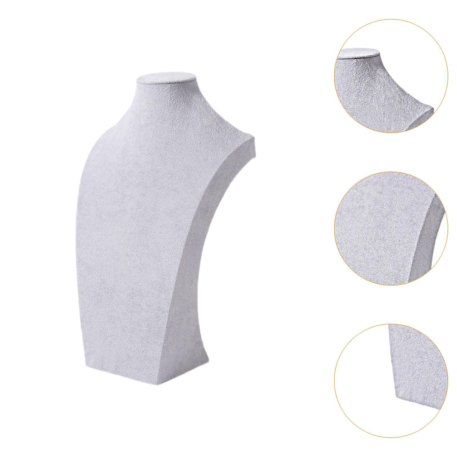 Milageto Necklace Display Stand Display Necklace Mannequin for Business Selling Gray 40cm Height