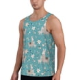 thumbnail image 2 of Fotbe Teal Mama Llama Pattern Men's Quick Dry Workout Tank Top Gym Muscle Tee Fitness Bodybuilding Sleeveless T Shirt Breathable Workout Shirt-X-Large, 2 of 9