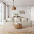 thumbnail image 4 of Lovableguy Modern Oversized Compressed Sectional Sofa,Upholstered Modular Convertible Couch,Corduroy Full Sponge 3 Seater Sleeper Couch for Living Room,Bedroom,Apartment,No Assembly Required,White, 4 of 8
