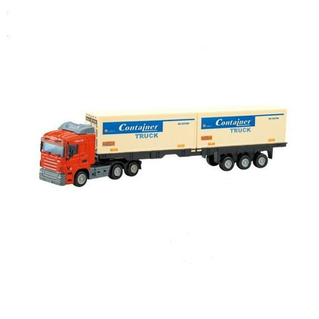 - Inertial Container Trailer Truck Toys 1:64 Alloy Container Car Model Pull Back Car Toy for Gift Collection Style:DB-010082