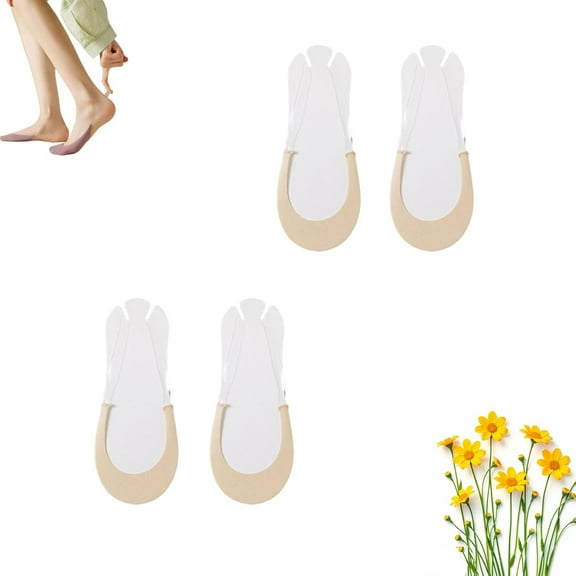 Wateresty Toe Topper Socks Non Slip, Invisible Socks for Women, With Sling Back Half Socks for Heels, Cotton & Padded
