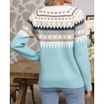 thumbnail image 3 of Fair Isle Sweaters for Women Round Neck Lightweight Sweaters Casual Fall Winter Pullover Sweaters Shermie, 3 of 6