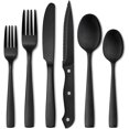 thumbnail image 1 of Hiware 48-Piece Matte Black Silverware Set for 8, Stainless Steel Flatware Set with Steak Knives, Hand Wash Recommended, 1 of 7