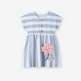 thumbnail image 3 of Ugoldhm Girls Cotton Summer Midi Dress - Crew Neck Short Sleeve Cozy Dresses, 2-8T, 3 of 8