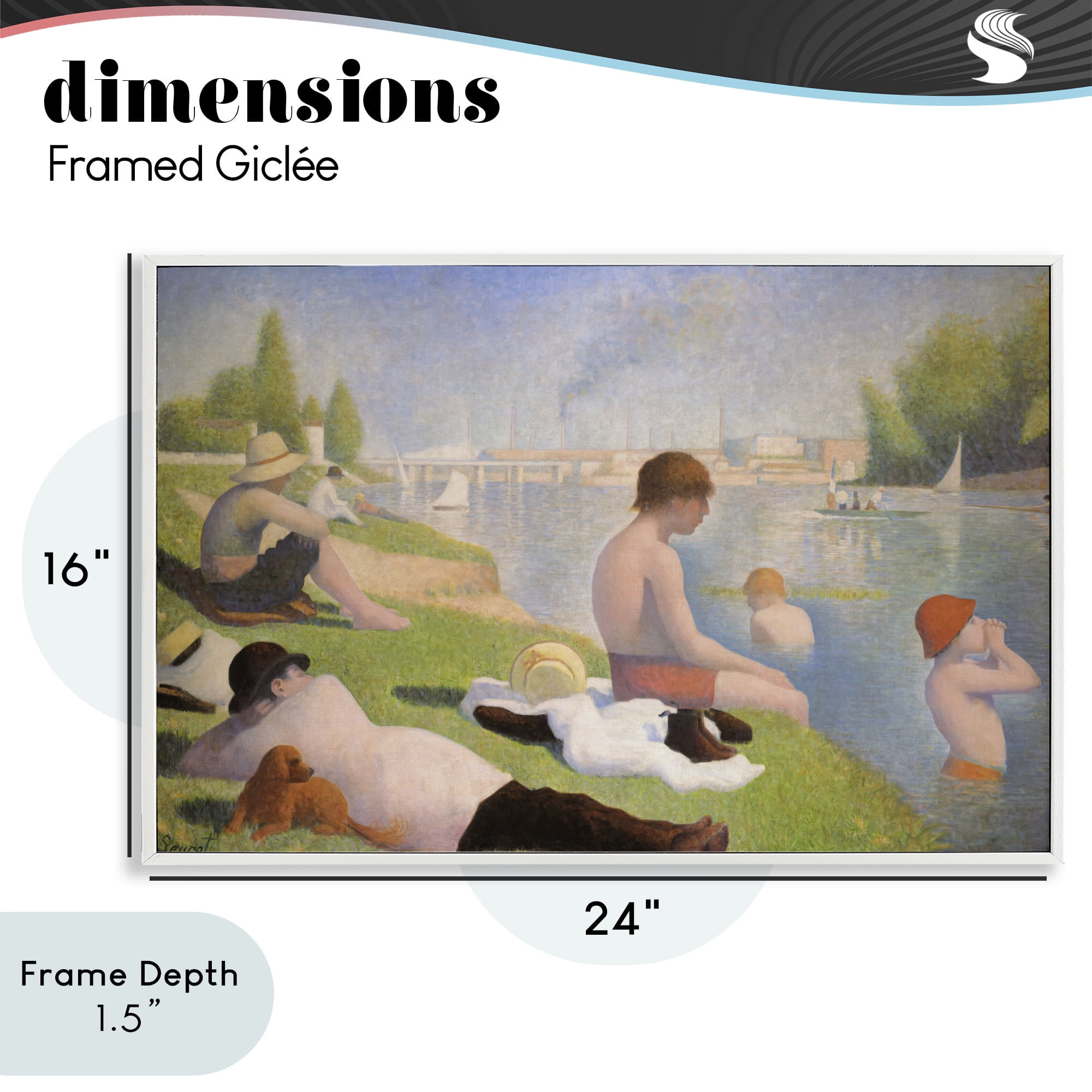 Stupell Industries Afternoon Bathers Georges Seurat White Framed Giclee Art, design by Georges Seurat