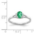 thumbnail image 2 of Real 14kt White Gold Diamond and Oval Emerald Ring Size: 7; for Adults and Teens; for Women and Men, 2 of 2