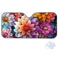 thumbnail image 2 of FORUDESIGNS Colorful Flower Print Car Windshield Sun Shade Foldable UV Ray Reflector Sunshade for Car Front Window Windshield Dash Protector Fit for Car SUV Van Truck, 2 of 7