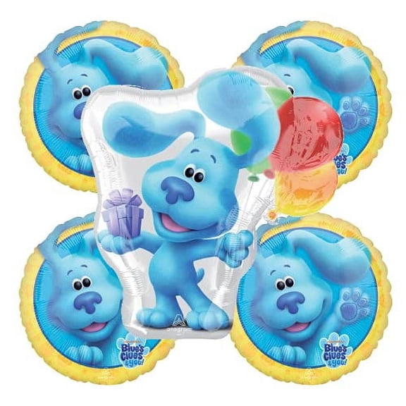 Blue's Blues Clues Party Balloon Bundle - Set Of 5 Blues Clues Balloons For A Kids Birthday Bouquet Centerpiece Or As A Backdrop Decorations