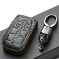 thumbnail image 4 of Vitodeco Genuine Leather Smart Key Fob Case Cover Protector Compatible with RAM 1500, RAM 2500, RAM 3500 2019 - 2026 (5-Button with Tailgate, Black), 4 of 5