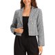 thumbnail image 1 of CHAQUETA DE LAPEL NOTCH PARA MUJERES INSPIRE CHIC, BLAZER CASUAL DE MANGA LARGA, S BLANCO NEGRO, 1 of 5