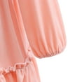 thumbnail image 6 of IBTOM CASTLE Toddler Girls Christmas Velvet Dress Pageant Party Gown Kids Fall Winter Ruffle Long Sleeve Wedding Birthday Evening Dress 6-7 Years Pink, 6 of 8