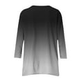 thumbnail image 5 of ZHYou Womens V-Neck Tunic Top Gradient Color Block 3/4 Sleeve Loose Flowy Fit Shirts,Sizes:S,M,L,XL,2XL, 5 of 6