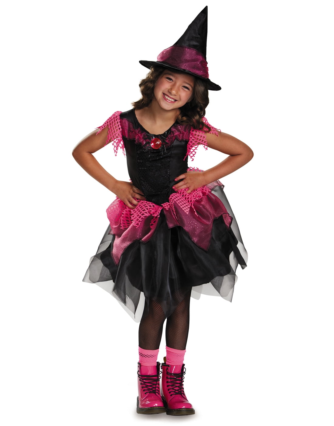 Black Pink Charmed Salem Witch Dress Tutu Halloween Costume Girls