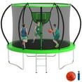 thumbnail image 1 of KOFUN 10FT Trampoline with Basketball Hoop, 1000LBS Heavy Duty Trampoline for Adults Capacity for 3-4 Kids, No Gap Design Backyard Trampoline with Enclosure Net, Ladder, A Ball, Green, 1 of 7