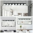 thumbnail image 5 of 8-Light Modern Black LED Bathroom Vanity Light, Wall Mount Mirror Lighting Fixture, Energy Efficient, Sleek Minimalist Design for Bathroom, Bedroom and Powder Room, 5 of 9