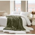 thumbnail image 3 of Brooklyn Loom Bubble Faux Fur 100% Microfiber Polyester  Full/Queen Blanket in Green, All Season, Adult Size, OEKO-TEX Certified, 3 of 12