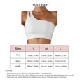 thumbnail image 4 of Ribbed Single Shoulder Yoga Beautiful Back Bra Stretch Shockproof Sports Bra Women Running Fitness Vest Swan White L, 4 of 4