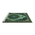 thumbnail image 2 of Ahgly Company Machine Washable Indoor Rectangle Abstract Turquoise Blue Modern Area Rugs, 2' x 4', 2 of 4