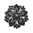 thumbnail image 2 of Ayyufe Women Elegant Brooch Pin Charming Anti-rust Silver Plated Rhinestone Round Blossom Flower Breastpin for Dating Party Banquet Clothing Decoration, 2 of 7