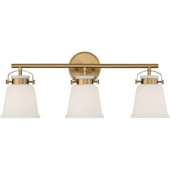 3 Light Vanity Light in Transitional Style-10.5 inches Tall and 26 inches Wide-Warm Brass Finish Bailey Street Home 159-Bel-4636341